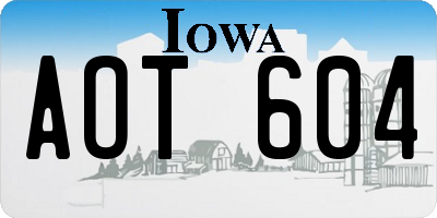 IA license plate AOT604