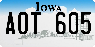IA license plate AOT605