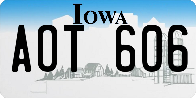 IA license plate AOT606