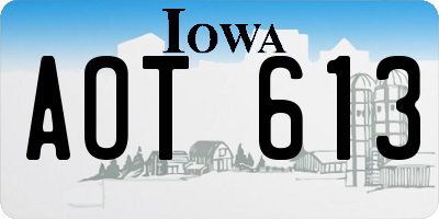 IA license plate AOT613