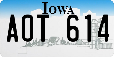 IA license plate AOT614