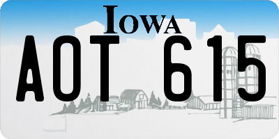 IA license plate AOT615