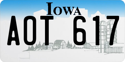 IA license plate AOT617
