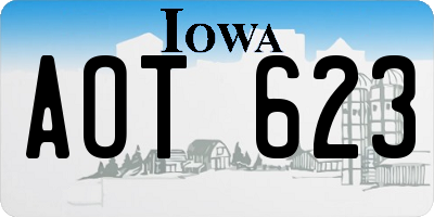IA license plate AOT623