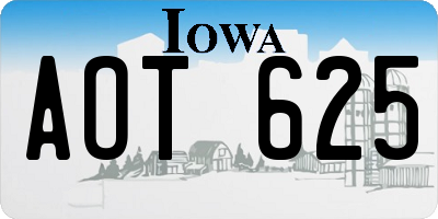 IA license plate AOT625