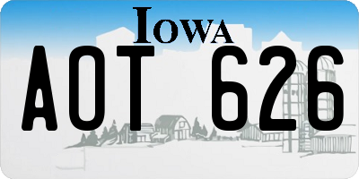 IA license plate AOT626