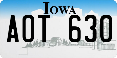 IA license plate AOT630