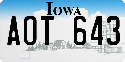 IA license plate AOT643
