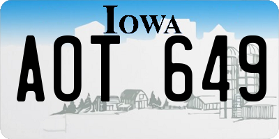 IA license plate AOT649