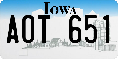 IA license plate AOT651