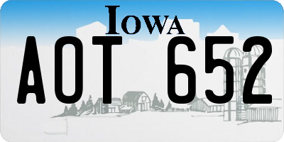 IA license plate AOT652