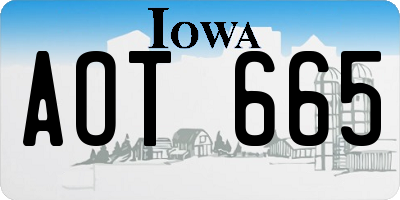 IA license plate AOT665