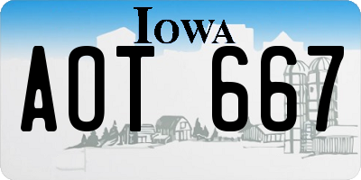 IA license plate AOT667