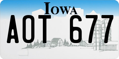 IA license plate AOT677