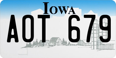 IA license plate AOT679