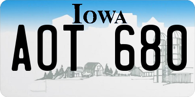 IA license plate AOT680