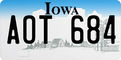 IA license plate AOT684