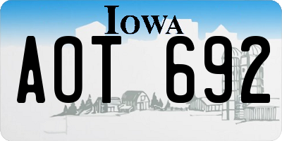 IA license plate AOT692