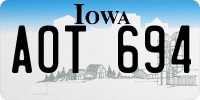 IA license plate AOT694