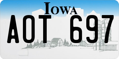 IA license plate AOT697