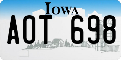 IA license plate AOT698