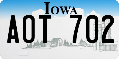 IA license plate AOT702