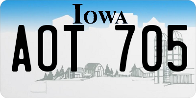 IA license plate AOT705