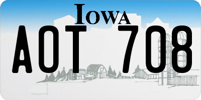 IA license plate AOT708