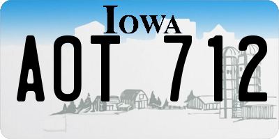 IA license plate AOT712