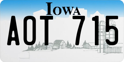 IA license plate AOT715
