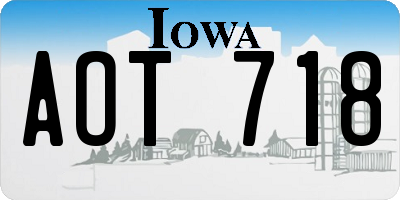 IA license plate AOT718