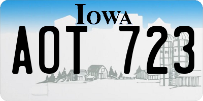 IA license plate AOT723