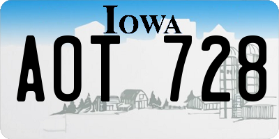 IA license plate AOT728