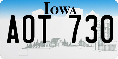IA license plate AOT730
