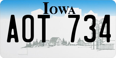 IA license plate AOT734