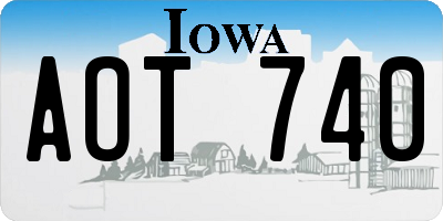 IA license plate AOT740