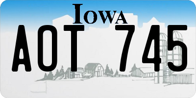 IA license plate AOT745