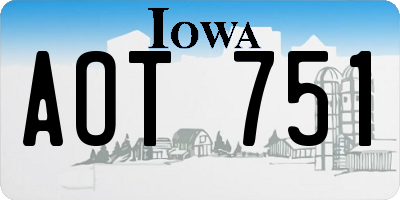 IA license plate AOT751