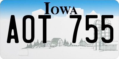 IA license plate AOT755