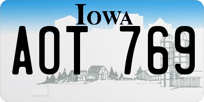IA license plate AOT769