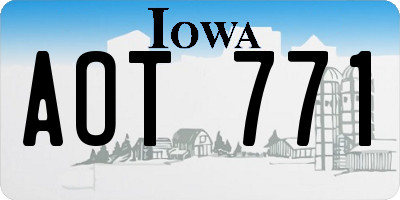 IA license plate AOT771