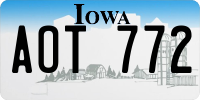 IA license plate AOT772