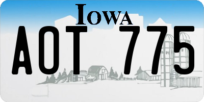 IA license plate AOT775
