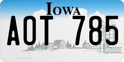 IA license plate AOT785