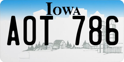 IA license plate AOT786