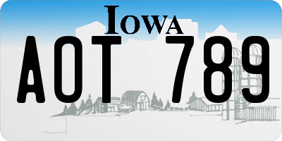 IA license plate AOT789