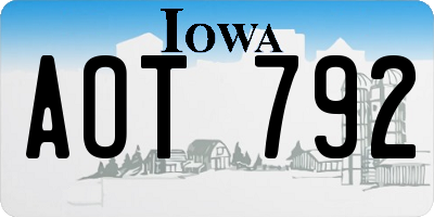 IA license plate AOT792