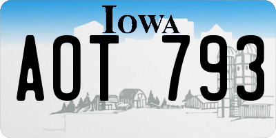 IA license plate AOT793
