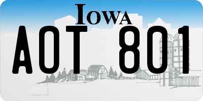IA license plate AOT801