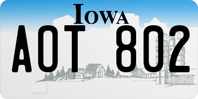 IA license plate AOT802
